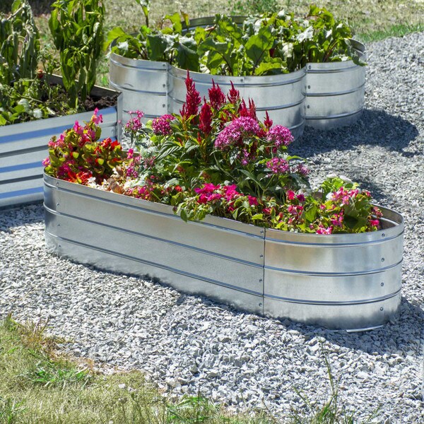 Galvanized Steel Oval Planter